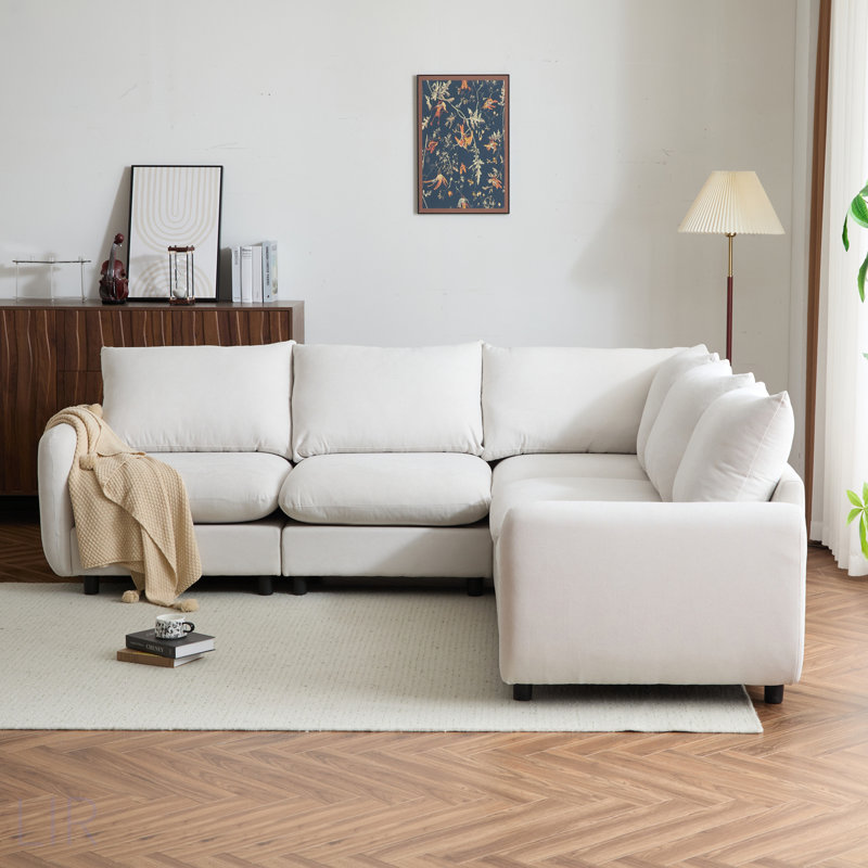 99 po Canapé modulaire surdimensionné 5 pièces en L surdimensionné pour les salons spacieux