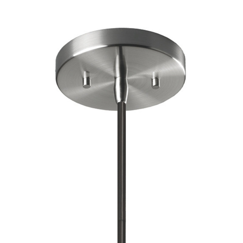 Luminaire suspendu à 1 lumière Leni, Blanc mat, Nickel brossé