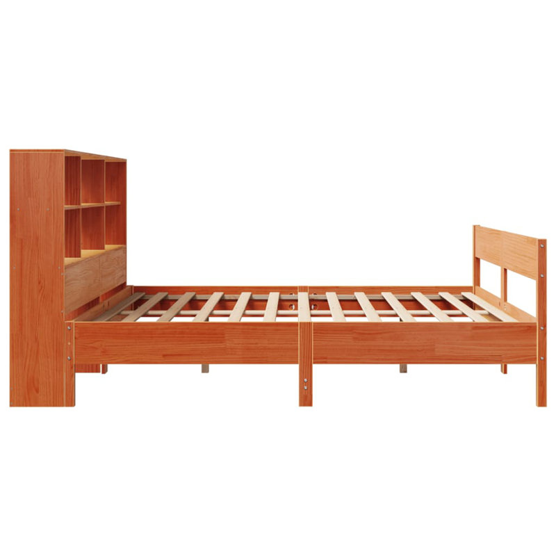 Abbiss Solid Wood Bed, Wax Brown, 110cm H x 228.5cm W x 186cm D