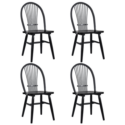 Huggins 20" Wide Farmhouse Style Windsor Back Solid Wood Dining Chairs