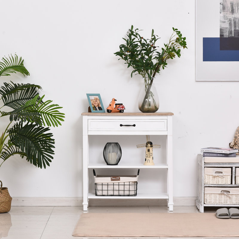 Waldemar 30"Console Table With Drawer Entryway Table Hallway Table Storage Console, White
