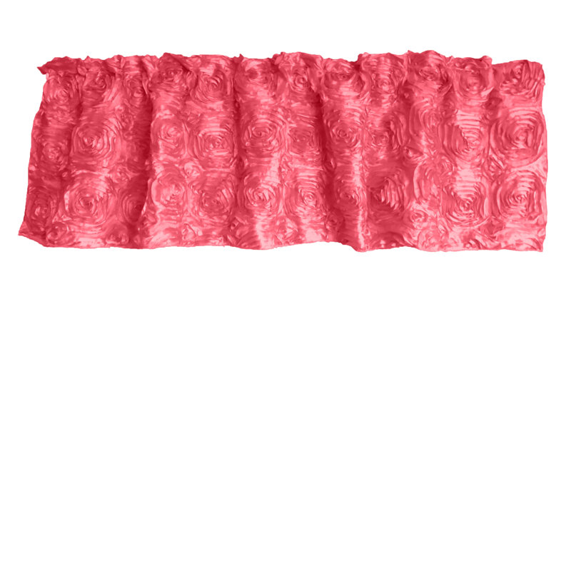 Cantonnière florale sur mesure l 54 po, L 54 po x L 14 po, Corail