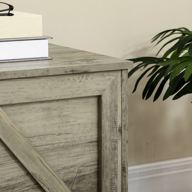 Coffre de rangement gris chic avec charnière 30 po Chic