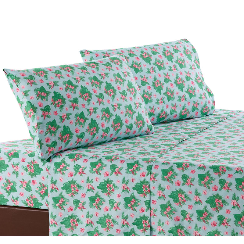 Ray Microfiber Floral Sheet Set, Full