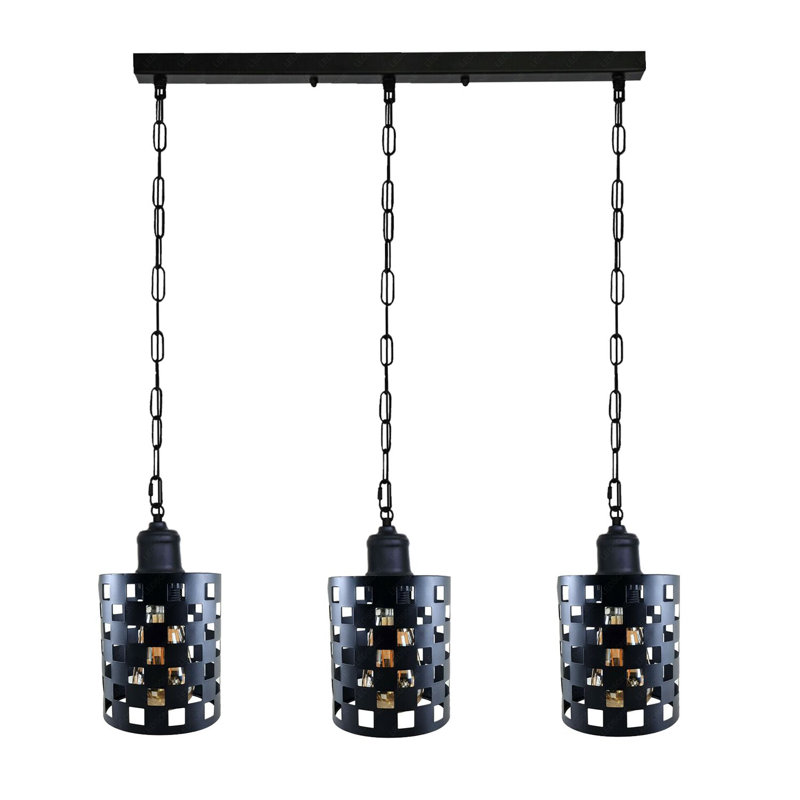 Trapeza 3 - Light Kitchen Island Pendant, Black