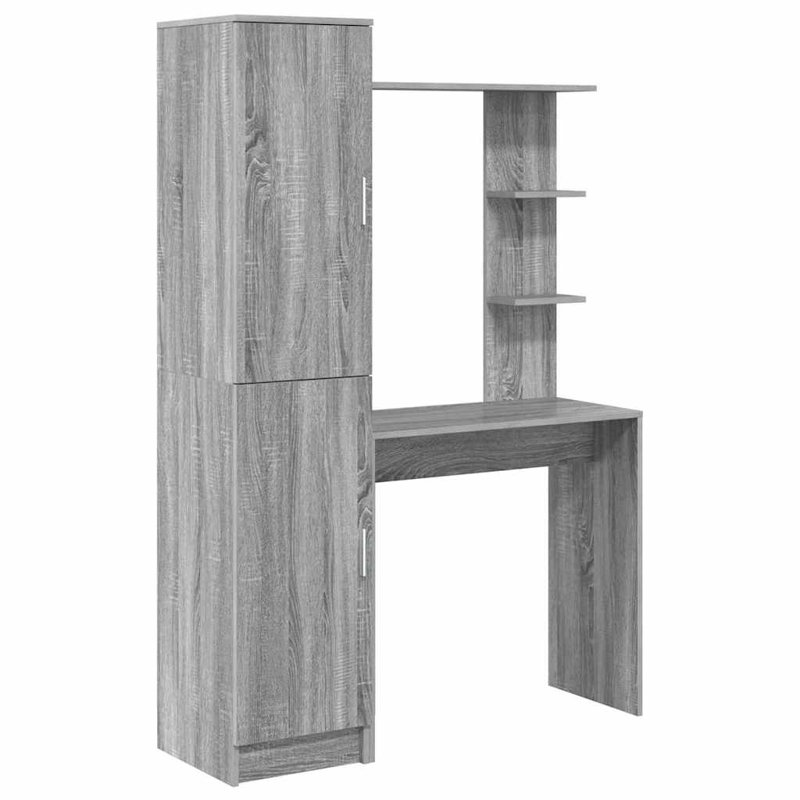  Desk With Storage 2 Pcs 78.5 X 37 X 154.5 Cm, Grey Sonoma