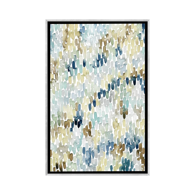 River Wavelet II par Grace Popp - reproduction d'art, H 26 po x l 18 po x 1,5 po, Toile avec cadre argenté, Pas de tapis