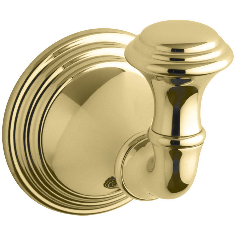 Devonshire Wall Mounted Robe Hook, Vibrant Polished Brass