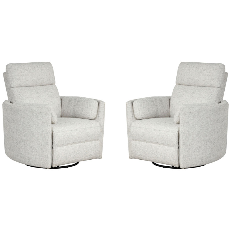 Fauteuil inclinable électrique pivotant l 40 po Carnesha (ensemble de 2), Quartz de beauté naturelle
