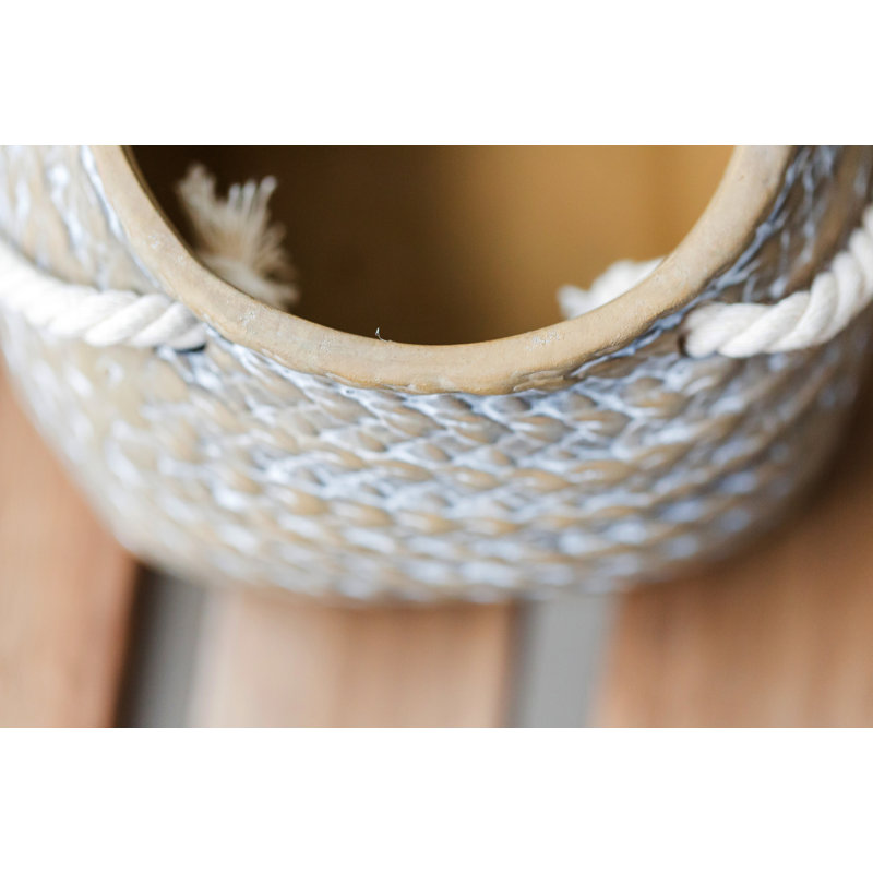 Burlingame Ceramic Hanging Planter, 5" H x 5" W x 4" D