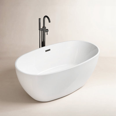 Ember 59" Freestanding Soaking Acrylic Bathtub