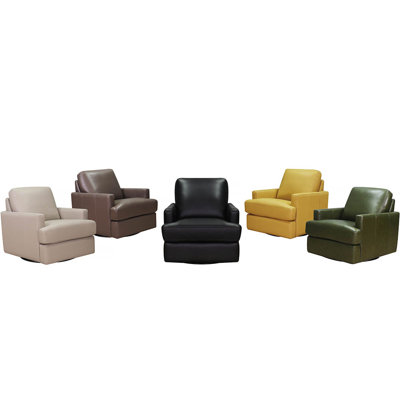 Waldwick Top Grain Leather Swivel Chair