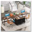 Bureau d'ordinateur en L avec tablettes et tablettes de rangement réversibles-486440