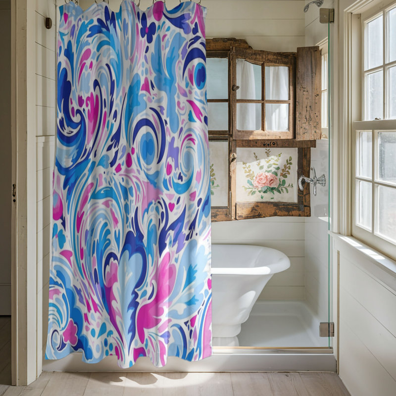 Chic Abstract Designs - Rideau de douche standard 1 pièce, H 74 po x l 71 po