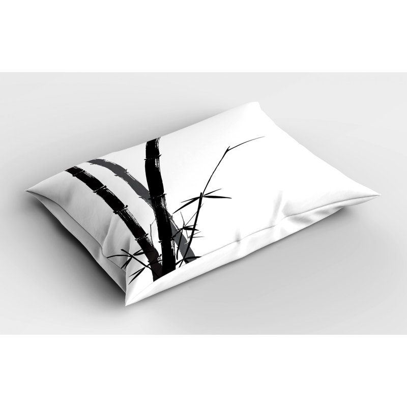 King Size Black and White Bamboo Polyester Pillow Sham