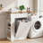 10 Gallon Tilt-Out Trash Cabinet with Drop Leaf, Drawer & 3 Side Shelves, White