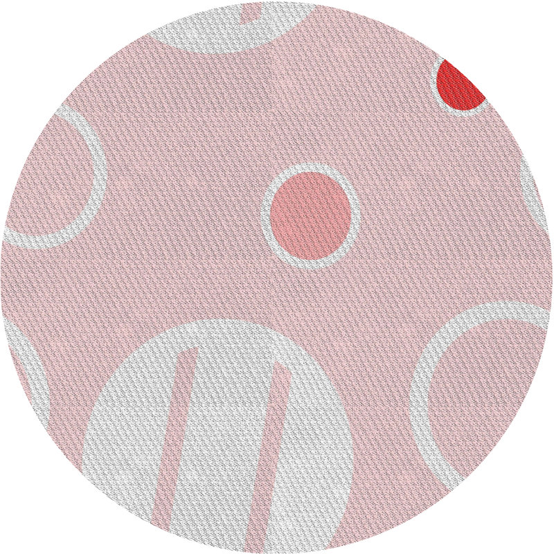 Tapis rose, Rond 5 pi