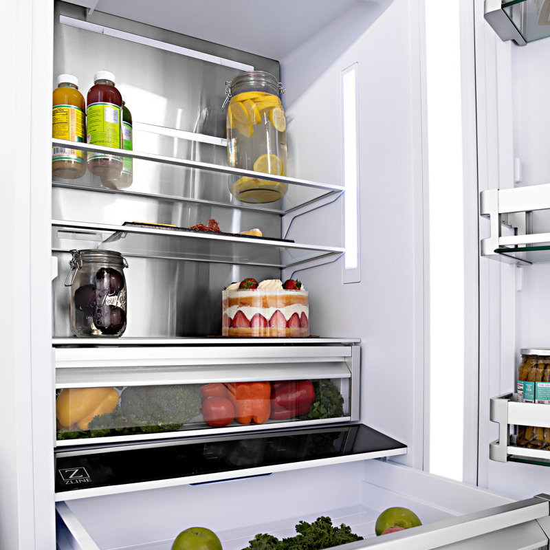ZLINE 36" Built-In 3-Door French Door Refrigerator with Internal Water and Ice Dispenser, Gold