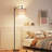 62.8“ Double Linen Drum Lampshade Arc Floor Lamp-2017686773