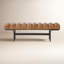 Banc rembourré en cuir véritable Penina-706929649