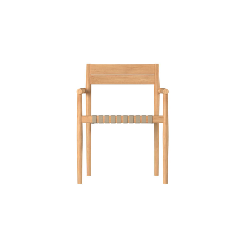 Ensemble de 4 fauteuils empilables en teck Siena