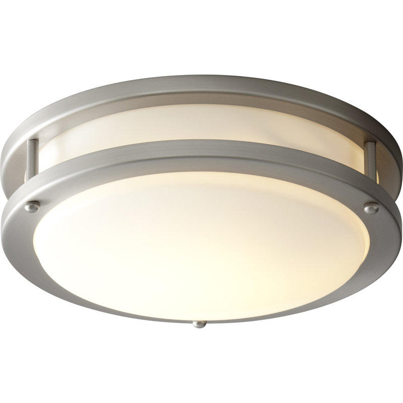 Winsted Acrylic LED Flush Mount, Satin Nickel