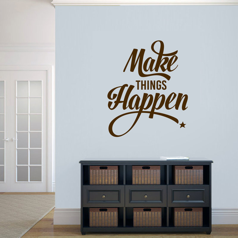 Mongillo Text & Numbers Non-Wall Damaging Wall Decal, Chocolate Brown