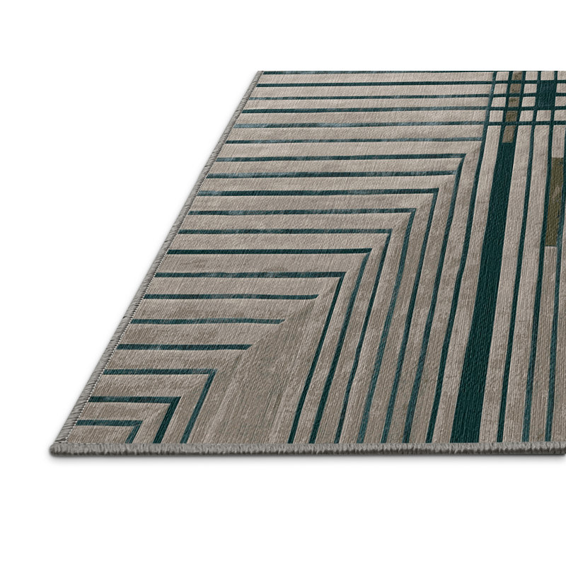 Machine Washable Gray Area Rug GSIX03661, Square 5'
