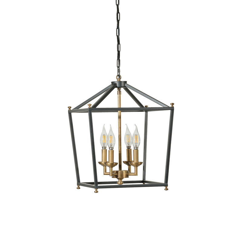 Luminaire suspendu 4 lumières Gridlock - noir héritage / bronze antique