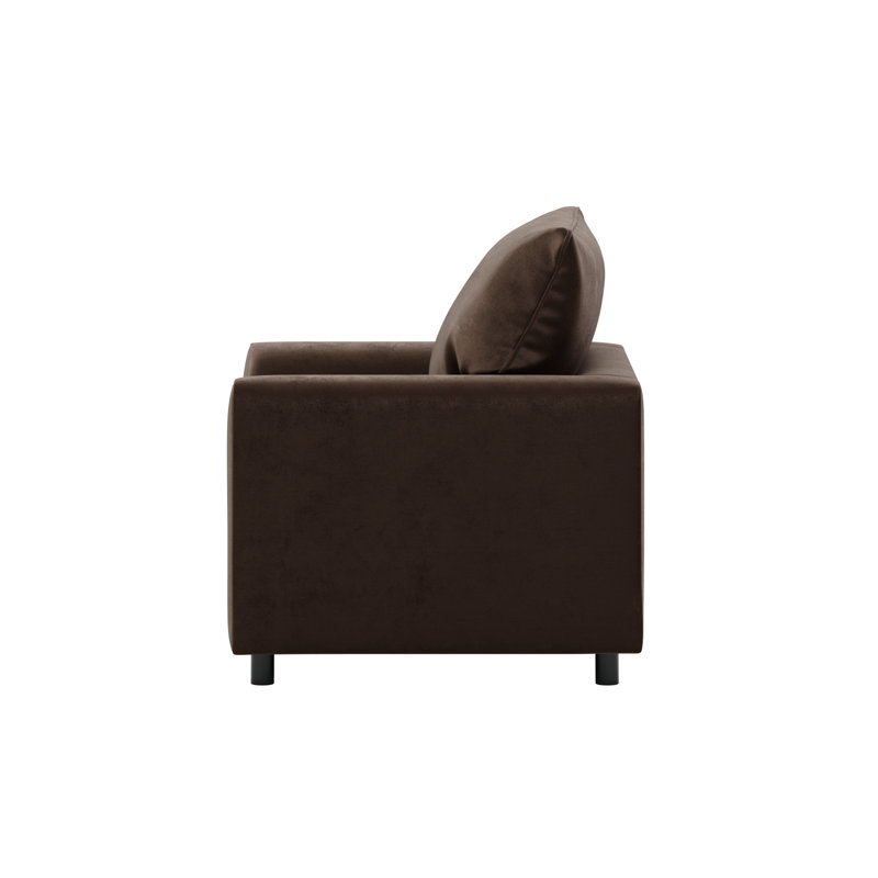 Awn Velvet Armchair, Brown