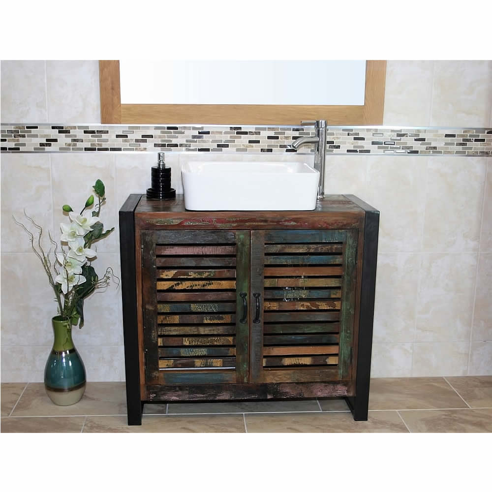 Hatcher Solid Oak 90mm Free-Standing Vanity Unit