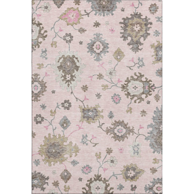 Premium Machine Washable Prisco Pink Rug