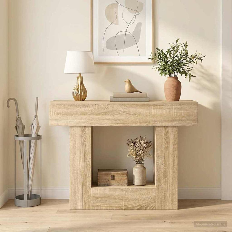 Console Table, 74cm H x 101cm W x 30cm D, Sonoma Oak, Sonoma Oak, Sonoma Oak