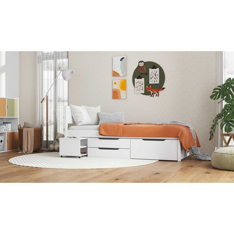 Storage bed Awat - Incl. nightstand, 90 x 200cm