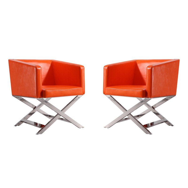 Fauteuil d'appoint Hollywood, Similicuir orange