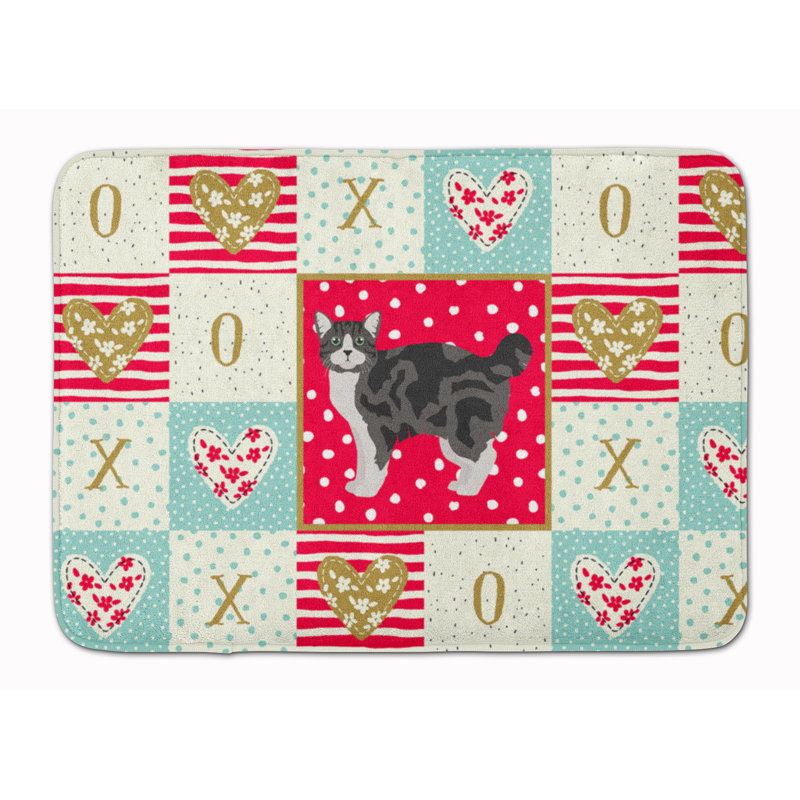 Tapis de cuisine à mousse mémoire cat love Charvi, Manx gris