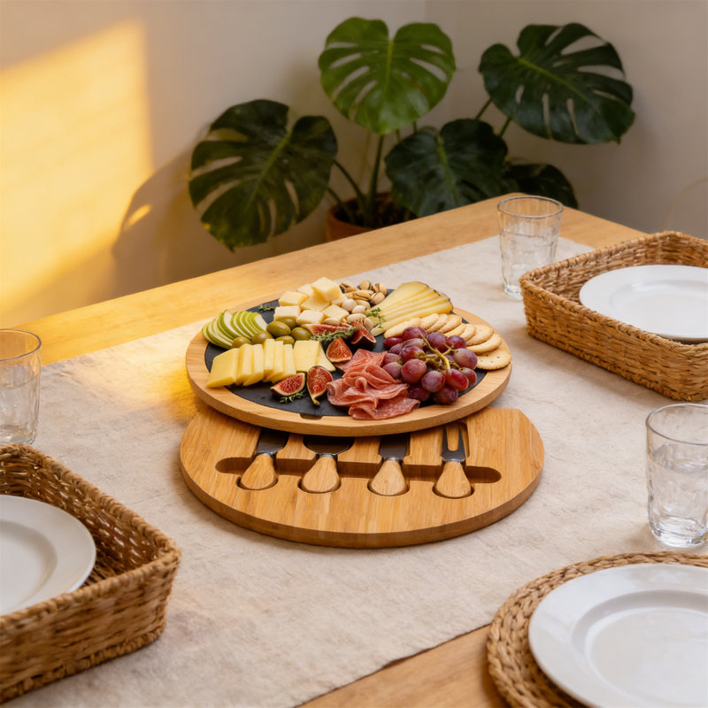 Lily Manor Bamboo Slat / Seagrass Picnic Basket