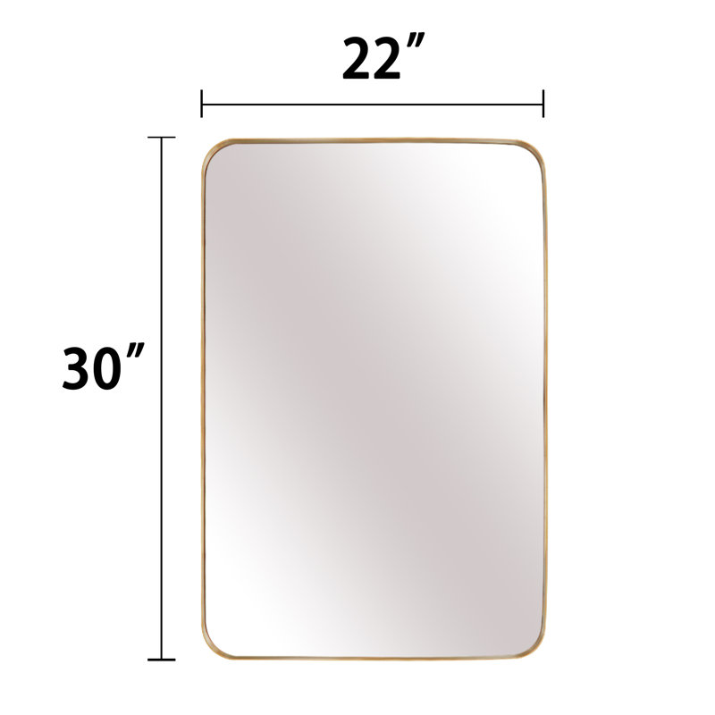 Eitzen Rectangle Wall Mirror High-Strength Tempered Glass and  Stainless Steels Framed Wall Mirror Accent Mirror, 30" x 22"