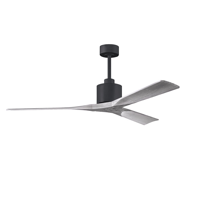 Nan Ceiling Fan In Textured Blades, Matte Black, Barn Wood Tone, 60"