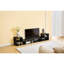 Meuble télé réglable modulaire, console de rangement ouverte noire, centre de divertissement moderne avec plusieurs compartiments, tablette multimédia Freestyle pour la chambre du salon