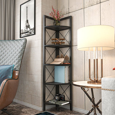 Remo 63'' H x 13'' W Iron Corner Bookcase