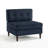 Upholstered Navy Tufted Corduroy Armless Chair with Pillow Back, Single Chair Module Part For Sectional Sofa-285358886