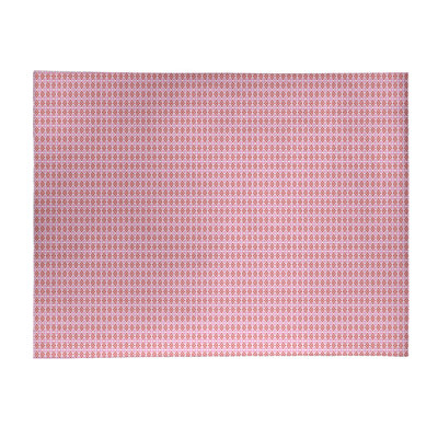 Tapis rose/rouge fait main géométrique