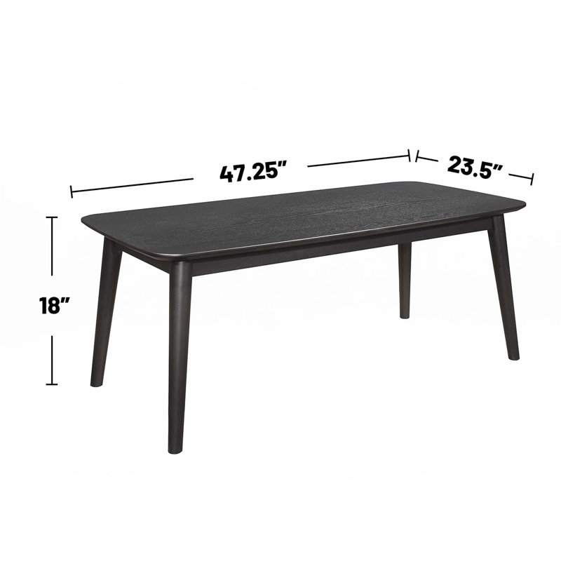 3 Piece Rectangular Coffee Table Set, Black