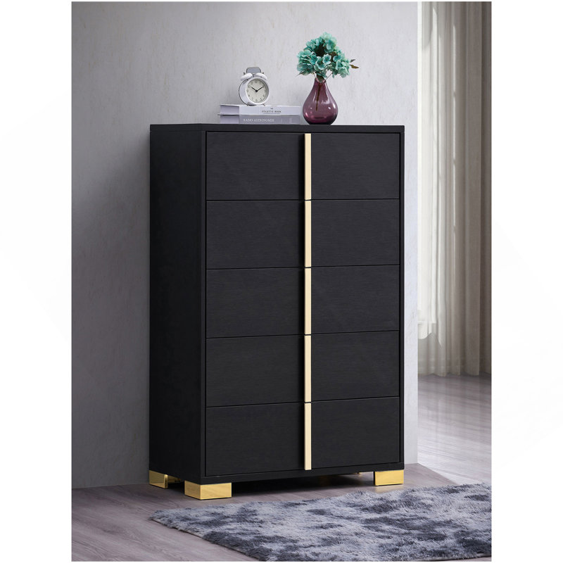 Commode 5 tiroirs Medici, Noir