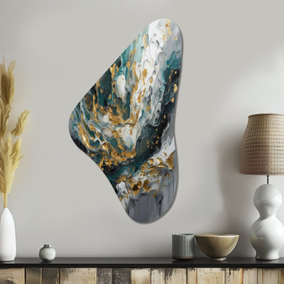 Vickey - Abstract Unique Shape Metal Wall Decor, Modern Asymmetrical Metal Art Print