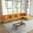 Seemab 5 - Piece Upholstered Orange Corduroy Modular Sectional with Pillow Back and Removable Ottoman-109448924