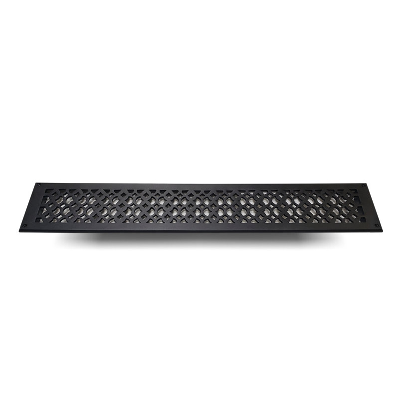 Grille murale en métal, Noir, 3 po x 24 po