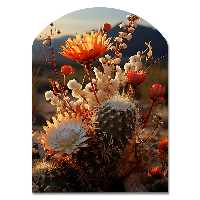 «Desert Euphoria Cactus II - Desert Arch», art mural en métal, impression asymétrique mondiale sur métal, H 34 po x l 25 po