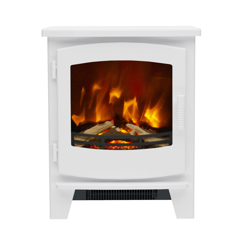 Beacon Freestanding Timber Electric Stove, 59.9" H x 48.6" W x 29.2" D, Ash White